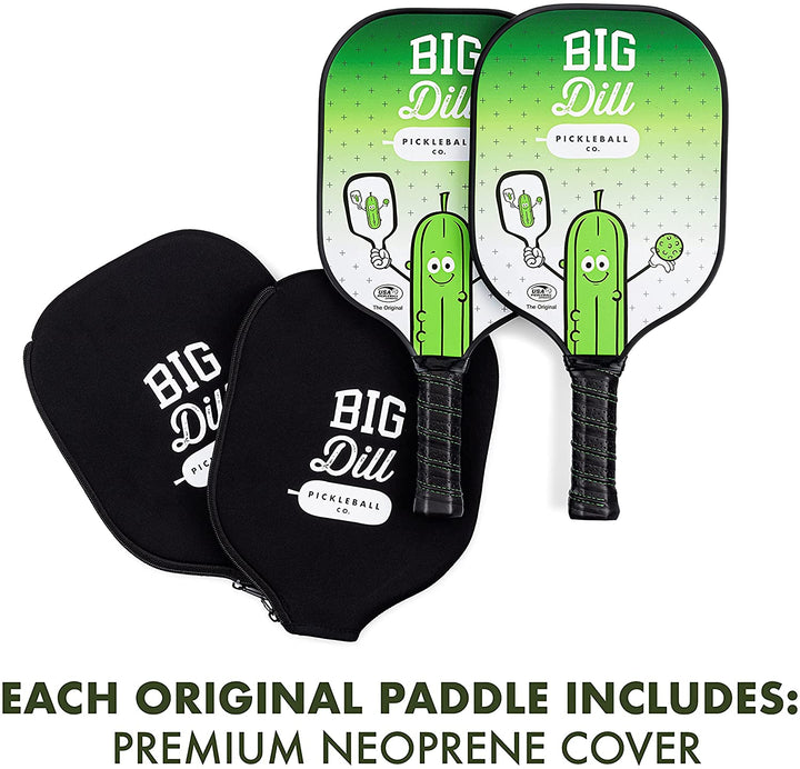 Original Carbon Fiber Pickleball Paddles Set with 2 Paddles, 2 Pickleballs, Bag & Covers - USA Pickleball Approved