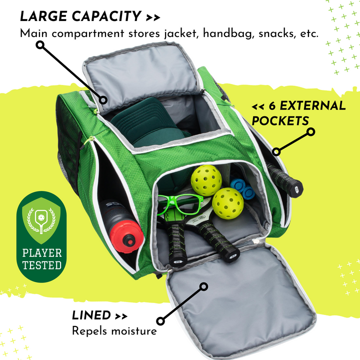 Pickleback Pickleball Backpack Bag with Shoe Compartment