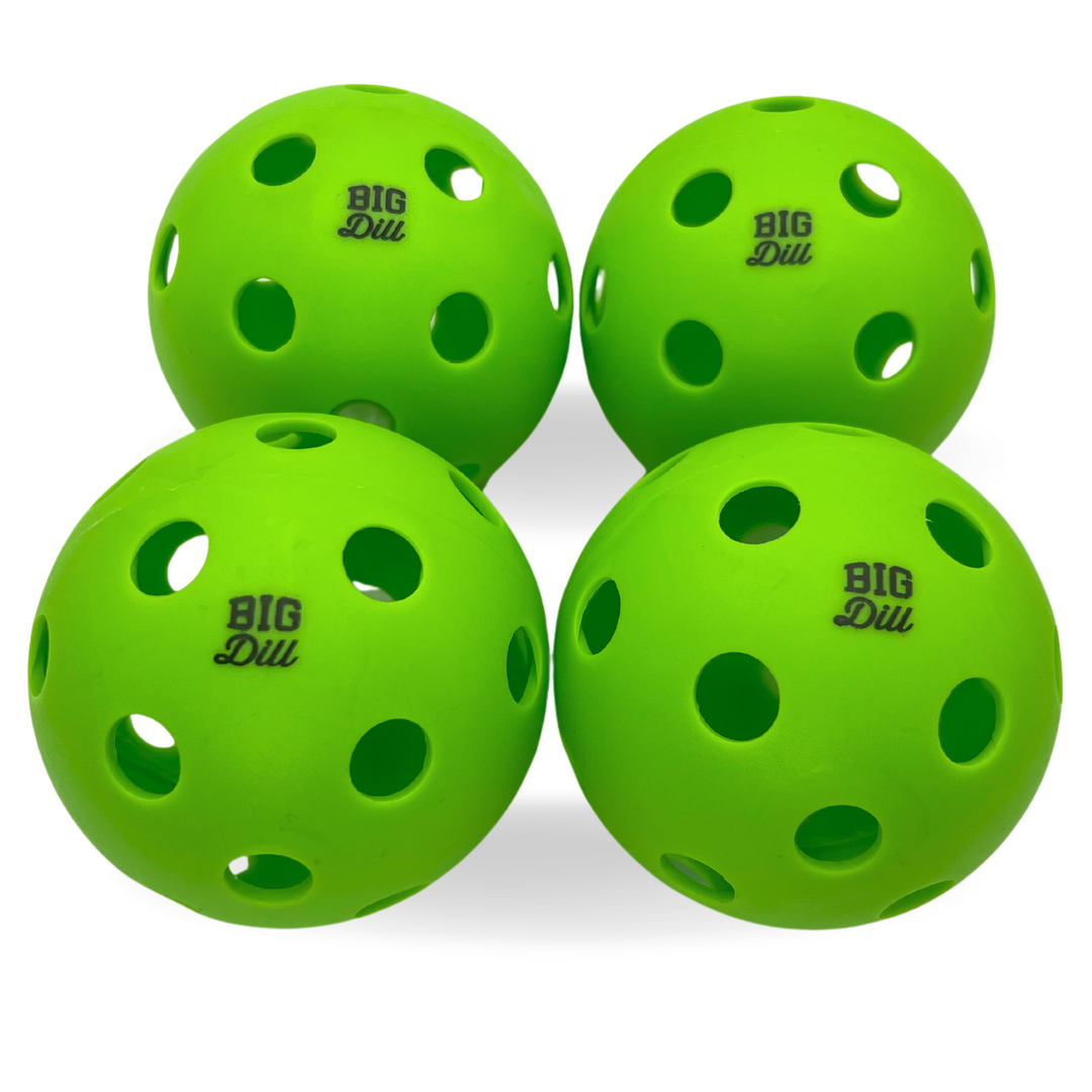 Big Dill Pickleball Co. Relish Indoor Pickleballs with 26 Holes (Pack of 4)