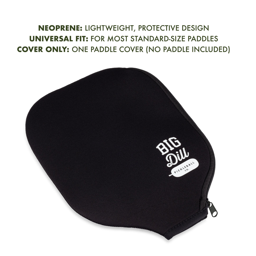 Big Dill Pickleball Co. Neoprene Pickleball Paddle Cover (Black)