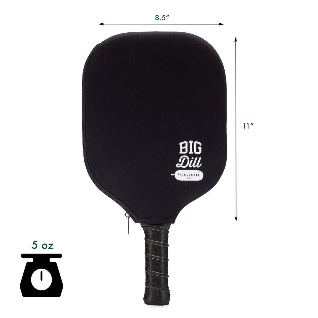 Big Dill Pickleball Co. Neoprene Pickleball Paddle Cover (Black)