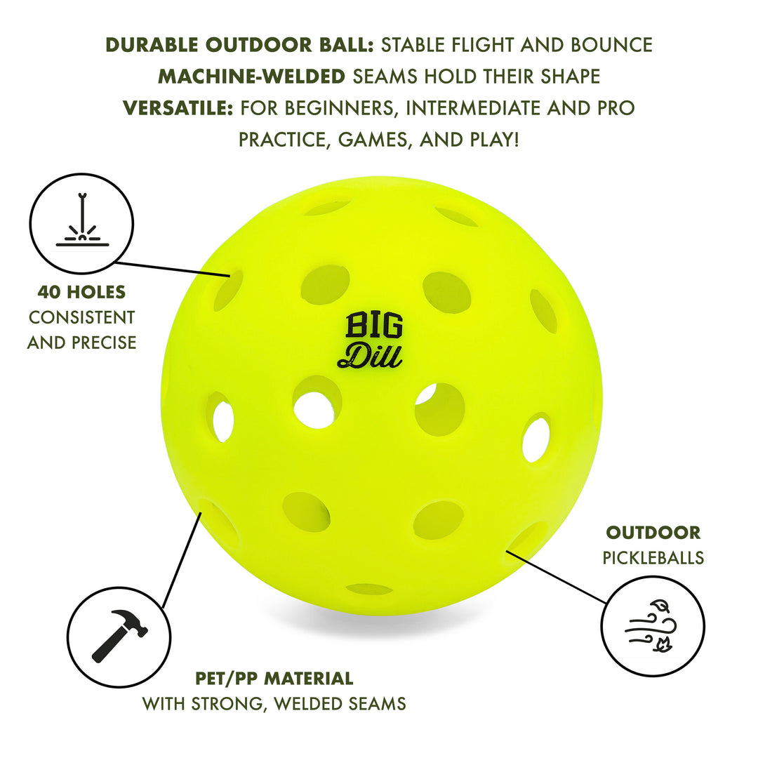 Big Dill Pickleball Co. Relish Outdoor Pickleball Balls (Pack of 4)