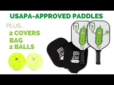 Infinity Fiberglass Pickleball Paddles Set with 2 Paddles, 2 Pickleballs, Bag & Covers - USA Pickleball Approved